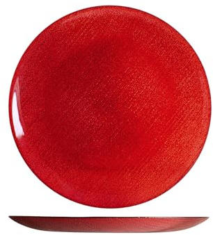 H&H Set 6 Piatti Piani Charme Red Glitter Cm 28