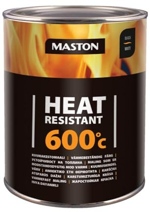 MASTON Hitzebeständige Farbe 600 °C – Matt – Schwarz – 1 Liter