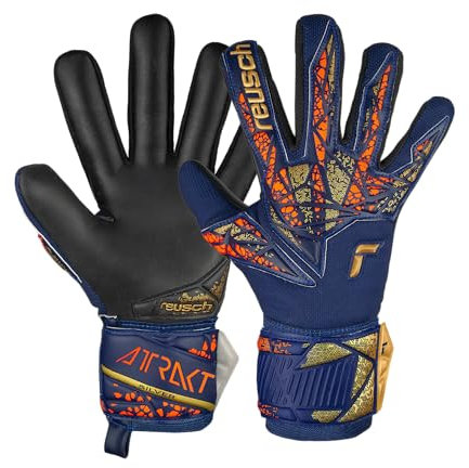 Reusch Attrakt Silver NC Torwarthandschuhe für Erwachsene, Unisex, 4411 Premium Blue/Gold/Schwarz, 10