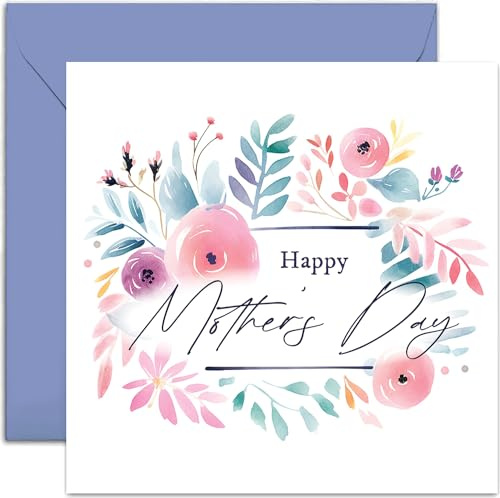 Old English Co. Helle Muttertagskarte für Sie – farbenfrohe, moderne Muttertags-Grußkarte für Mama – Happy Mother's Day – Premium-Karten für sie | Innenseite unbeschriftet