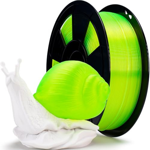 ZIRO PLA Filament 1.75mm, Transluzentes 3D Drucker Filament Kompatibel mit Den Meisten FDM 3D Druckern, 1KG(2.2lbs) Spule, Maßgenauigkeit +/- 0.03mm, Transluzentes Fluo Gelb