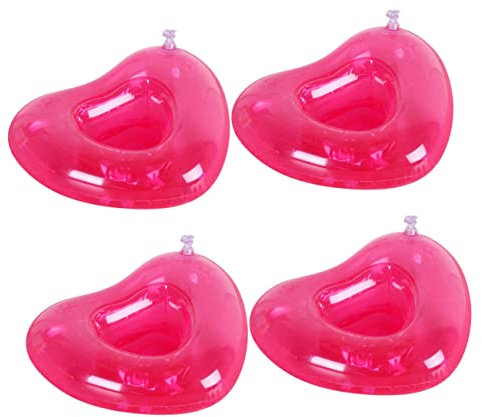 Posavasos de Agua en Forma de Corazón Rosa, 4 Piezas PVC