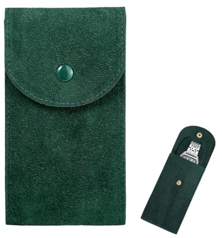 JEYORZY 1 Pièces Pochettes de Rangement pour Montres, Flanelle Tissu Pochettes de Rangement, Portable Montre de Stockage Sacs, Pochette en Flanelle Organisateur pour Voyage(Vert)