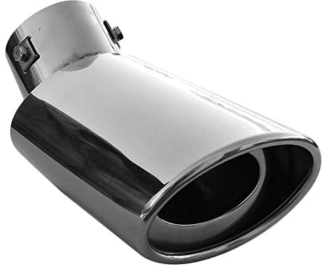 Rumplex Auspuffblende Oval Edelstahl Sportauspuff Auspuff Endrohr Ende Endrohrblende Auspuffspitzen Endrohrblenden Schalldämpfer Spitze Universell Auspuffrohr Chrom Rostfrei