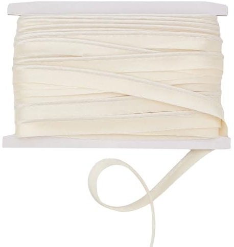 INFUNLY 19.6 Yard White Cotton Piping Bias Tape Piping Cord Trim for Sewing 1/2 inch Piping Bias Tape Fabric Piping Bias Binding Tape Folding Cord Trim for Clothing Cosplay Decor