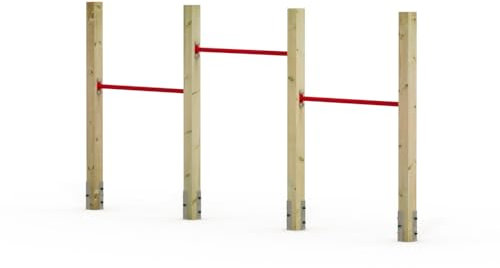 Wickey Dreier-Reck FIT Tumble 403 - Spielplatz Turngerät - Kinder Reckstangen-Set - Spielgerät aus Holz - 305x9x151 cm