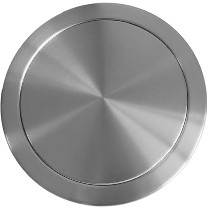 JTWWDM Silberner Eingebauter Mülleimerdeckel für Die Arbeitsplatte, Runder Müllklappendeckel Aus Edelstahl Mit Ausgleichsfunktion, Schwenkbarer Müllschluckerdeckel,23.8cm 430 Material