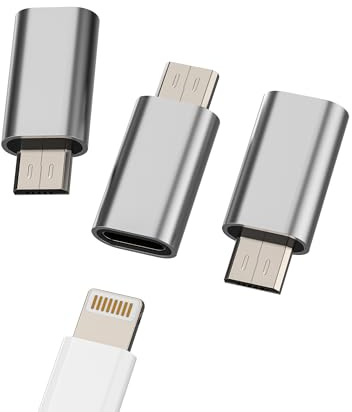 Adapter Lightning Buchse auf Micro USB Stecker Ladegerät (Lotde3) für iPhone Ladegerät Kabel Klinke Anschluss Android Telefon Stecker Adapter Foto Übertragung Daten kompatibel mit Samsung S7 Gerät