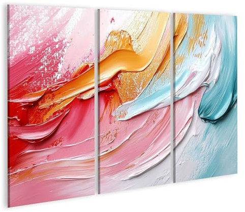 islandburner Bild auf Leinwand Bunte Ölfarben abstrakte Textur für Wohnzimmer Kunstliebhaber Bilder Wandbilder Poster