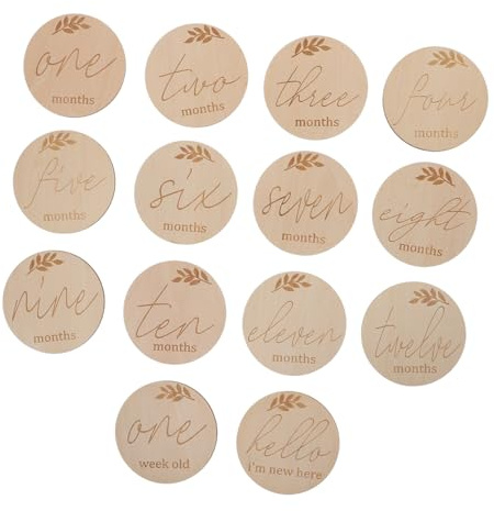 HOMOBABE 14 pièces Cartes Mensuelles pour Ensemble de Accessoires Photo Créatifs pour Jalons Mensuels Diamètre Épaisseur