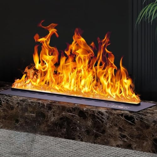 Caminetto Elettrico a Vapore Acqua 3D con Effetto Fiamma e Fumo Realistico, Colori Luci Regolabili, Telecomando, Ideale per Arredamento Casa, Camera da Letto, Ufficio e Hotel(1000mm)