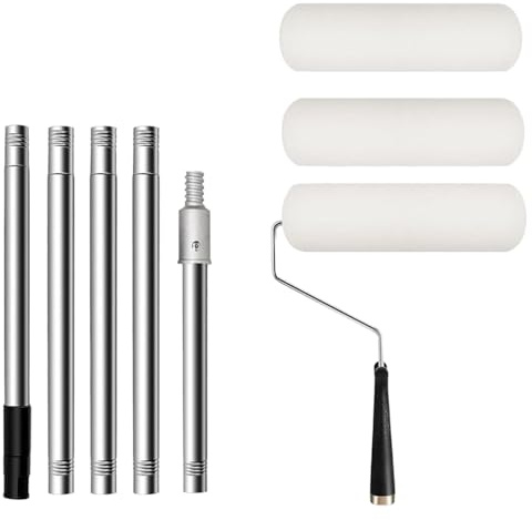 Paint Roller, rullo da pittore, accessorio per pittura da parete, 23 cm, set di attrezzi allungabili con ruote intercambiabili | per pittori soffitto fai da te mobili