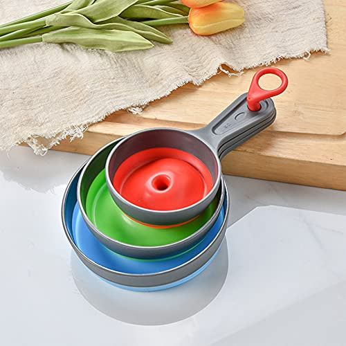 RIZGHWOY Embudos Plegables de Silicona, Herramienta de Cocina para Llenar Botellas, Cómodo y Diseño Desmontable, Juego de 3, Ideal para Líquidos y Mermeladas