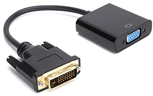 EIMSOAH Adaptador DVI Macho a VGA Hembra Plug and Play Fácil Instalación Cable de Conversión Duradero para Varias Computadoras Negro