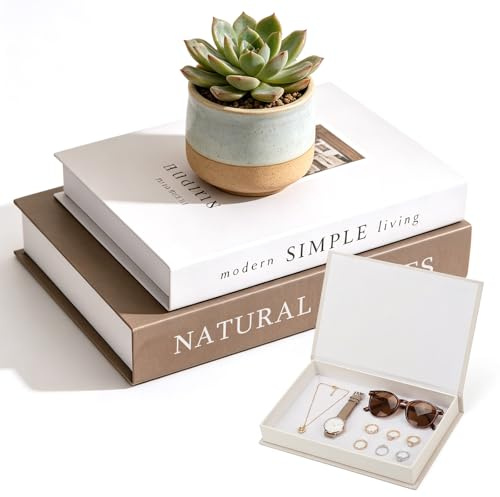 LIRONGTAGE 2Pcs Foldable Faux Books for Decoration, Decorative Faux Books Boxes, Modern Fashion Decorative Book Set, Book Storage with Magnetic Buckle for Home Office Bar Coffee Table Bookshelf