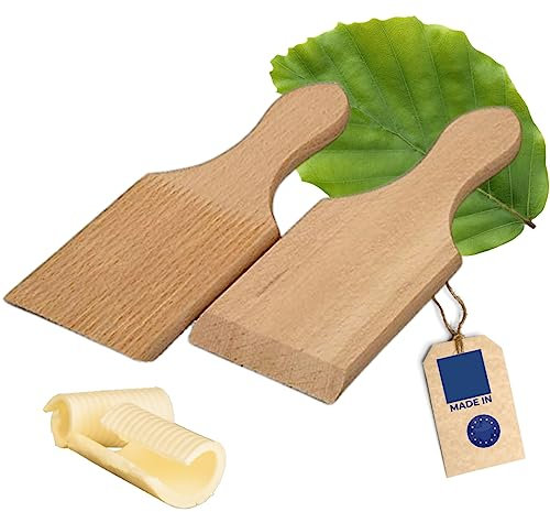 HOFMEISTER® Butterkugel-Former aus Holz, 18 cm, 1 Paar Brettchen mit Rillen zum Formen von Butter-Kugeln, inkl. Anleitung, Dekoration mit selbst hergestellter Butter Kugeln, Made in EU