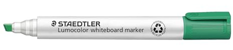 STAEDTLER 351 B-5 Lumocolor Whiteboard Marker Chisel Tip -Green (Box of 10)