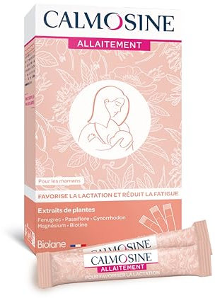 Calmosine Allaitement – Complément Alimentaire – Bien-être - Fenugrec, Passiflore, Magnésium, Biotine - Favorise la lactation- 10 sticks – Fabriqué en France