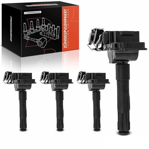 Frankberg 4x Zündmodul Zündspule Zündspulenmodul 3-polig Replace# 058905105 | Kompatibel mit Seat Alhambra, VW Golf IV Variant Passat Bora Variant Sharan, Audi A3 A4 A6 A8, Skoda Octavia I Combi