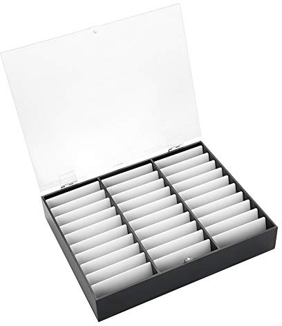 Nagel Aufbewahrungsbox, Display Box Nail Art Dekoration Container Leere Nagelspitzen Aufbewahrungsbox Gefälschte Nagel Vitrine(Schwarz)
