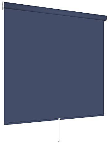 Verdunklungsrollo Springrollo Mittelzugrollo viele Farben und Größen Montage Metall Träger Fenster Rollo Vorhang lichtundurchlässig Raum verdunkelnd Hitzeschutz Sichtschutz (60 x 180 cm, Dunkelblau)