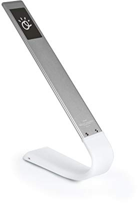 Ocushield Oculamp Eye Safe Anti Blue Light Desk Lamp, Portable with Touchpad, Dimmable with 3X Color Settings, USB Charging with 20 Hours of Light (Silver)