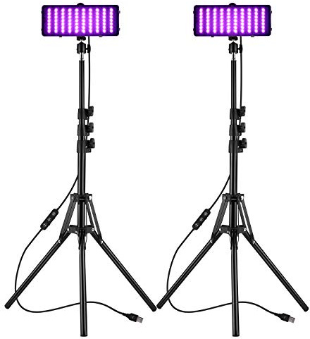 Fotobelysning, RGB videokonferensbelysningskit LED videoljussats, 2-pack 2600K-6000K dimbar USB-driven, för Vlog Live Streaming Filmning/Fotografi/Webkamera/Möte/Tiktok/Spelstreaming