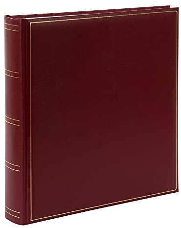 goldbuch 31 383 Fotoalbum Classic mit 100 weißen Seiten und Pergamin Trennblätter, Fotobuch mit Kunstleder Einband und Goldprägung, Album zum Einkleben, Erinnerungsalbum 30 x 31 x 6 cm, bordeaux