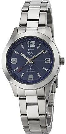 ETT Eco Tech Time Funk Solar Damen Uhr Analog mit Edelstahl Armband ELS-11496-31M