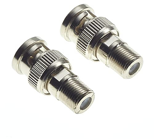 Keple BNC mâle vers TV coaxial femelle type F pour adaptateur de câble coaxial CCTV et connecteur RF – 2 pièces