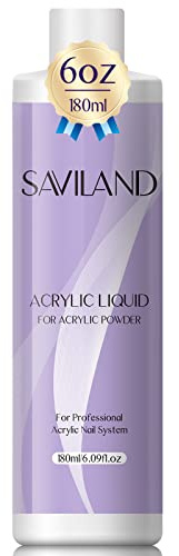 Saviland Acryl Liquid für Nägel 180ML: EMA Acryl Liquid für Acrylpulver Acryl Pinsel Non-Yellowing Acryl Flüssigkeit für Nägel Monomer for Acrylic Acryl Nägel Acrylic Nail Set Nägel Selber Machen