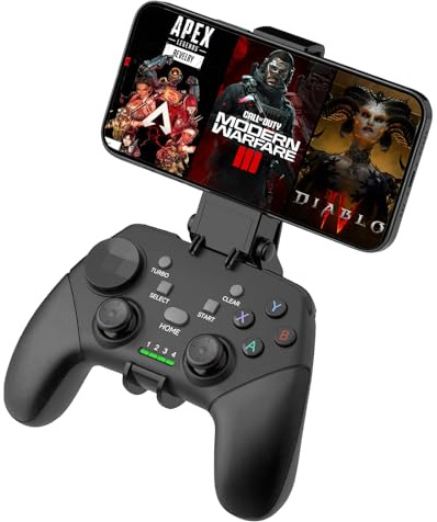 Megadream Mobile Gaming Controller for iPhone/Android/PC/Switch/Steam Deck Bluetooth Gamepad, Cloud Gaming, Streaming for PS5/PS4/Xbox Wireless Controller with Phone Holder (Black)