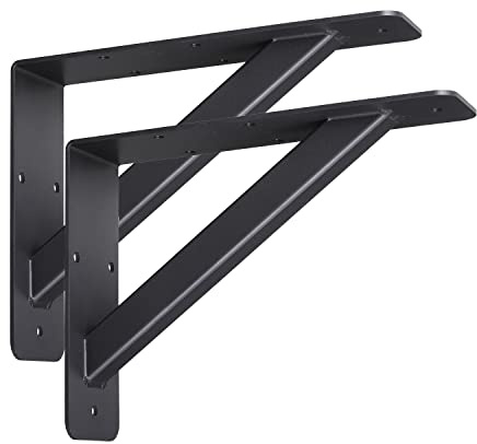 VANROUG Lot de 2 supports de comptoir robustes pour montage mural, 203 x 152 mm, noir