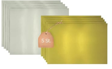 KITCHENDREAM Cake Board Set, Kuchenplatte, Eckig, Gold und Silber, 3 mm dicke Pappe, zum Servieren und Transportieren von Kuchen und Torten, auch für Party-Buffets, 5 Stk. 25x20cm