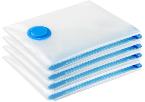 Vacuum Storage Bags - 4 Pack 130 X 100cm Extra Large Reusable Clothes Storage Bags Vacuum Sealer Bags with Double Zip Seal Travel Space Saver Bags for Duvets, Bedding, Quilts, Pillows, Clothes