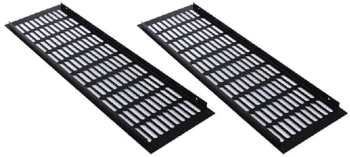 TopHomer 2 cubiertas de rejilla de ventilación, 150 mm x 600 mm, aleación de aluminio negro, rejilla de ventilación transpirable para armario de cocina