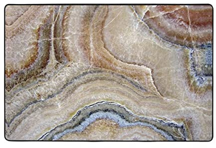 BUULOO Rutschfester dekorativer Onyx-Steinteppich, hellblau, Bodenmatte, 60 x 91 cm oder 120 x 182 cm, saugfähig, für den Außenbereich, mehrfarbiges Muster, für Badezimmer, Küche, Schlafzimmer