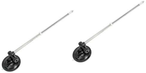 Happyyami 2Pcs Telescopic Car Flag Pole Holder with Suction Cup Universal Flag Bracket for Truck Boat Outdoor Display and Parade Use