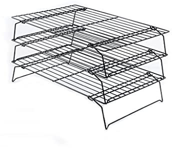 VIRAZE Three Tier Baking Cooling Rack Bread Cooling Rack Cold Drying Net Black Non-stick Cake Rack Baking Tools