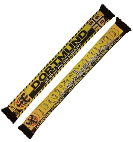 Wallitschek Schal Dortmund - Die Macht aus dem Ruhrpott, schwarz-gelb, Fussball, 1909, Fanschal, Strickschal