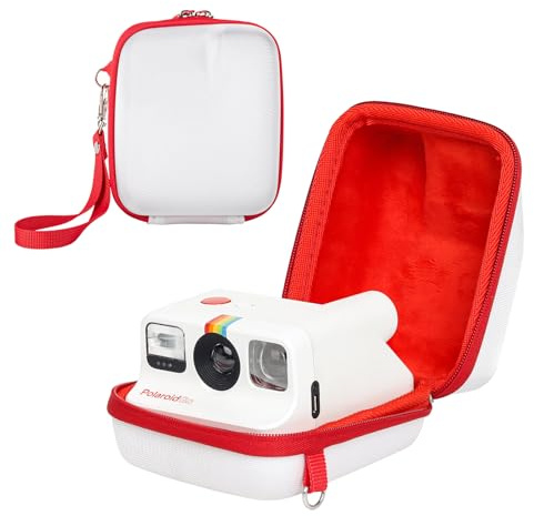 MUZIRI KINOKOO Housse Compatible avec Appareil Photo pour Polaroid GO – Étui Rigide en EVA pour Appareil Photo pour Polaroid GO – Housse de Transport Antichoc avec dragonne -Blanc