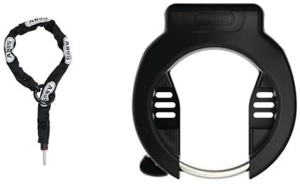 ABUS Rahmenschloss-Einsteckkette & Rahmenschloss PRO Amparo 4750X NR - Schwarz - Fahrradschloss - Tastenfeld Smart Lock - 6KS, 4750X NR