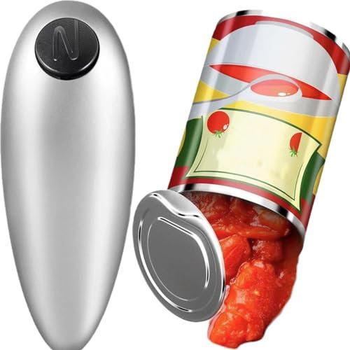 Zjyufy Apriscatole elettrico, apriscatole automatico, apriscatole elettrico, bordo liscio, apriscatole automatico per anziani con artrite