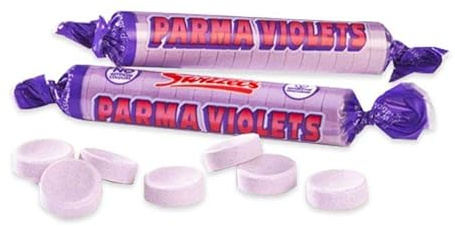Parma Violets delicately perfumed flavour retro individually wrapped sweets (500g)