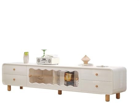 Lizhuzhuzs28 Mesa de TV Mueble de TV con cajón Grande, Mueble de TV Sencillo y Moderno for Sala de Estar, Puerta de Armario móvil Visual Push-Pull Mueble para Salón