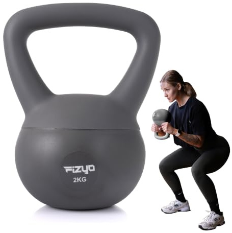 Fizyo Kettlebell morbido Riempito con sabbia di ferro, impugnatura antiscivolo, PVC sicuro per il pavimento, manubri per allenamento, sollevamento pesi a casa e palestra