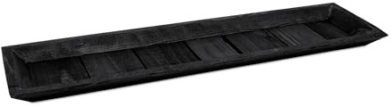 Spetebo Bandeja decorativa de madera rectangular negra – 60 x 16 cm – Bandeja para velas con borde oblicuo – Tabla decorativa para Adviento Navidad arreglos regalos