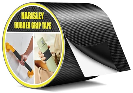 Narisley Cinta de agarre de goma, ultra fuerte, impermeable, antideslizante, con adhesivo texturizado para herramientas y dispositivos de bricolaje, personalizable para mayor comodidad y seguridad (10
