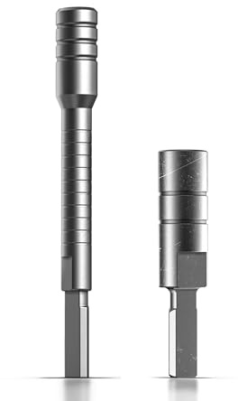 Galvanox Estensione per punte con estremità piatta e adattatore esagonale, progettato per Leatherman Multi Tools, adattatore da 1/4 in acciaio spazzolato, lavorazione di alta qualità, set di 2
