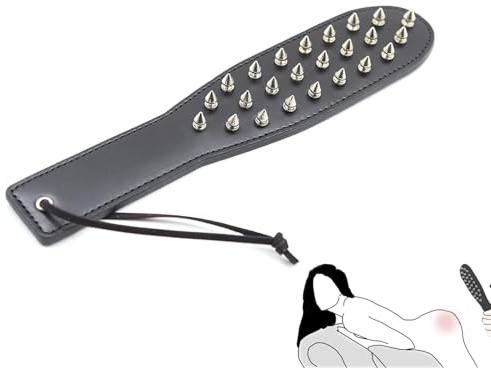 SM Paddel aus Leder,Extreme Nietenpeitsche，Bondage & SM Leder，SM Paddel Spanking，Leder peitsche， Paddel Flogger Cosplay Sexspielzeug，für Paare Pärchen Fetisch Cosplay